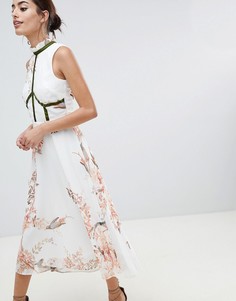 Короткое приталенное платье с бархатной отделкой Hope &amp; Ivy - Розовый