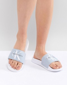 Голубые парусиновые шлепанцы Calvin Klein - Синий