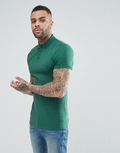 Облегающее трикотажное поло ASOS - Зеленый