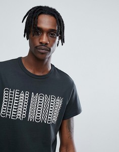Футболка с повторяющимся логотипом Cheap Monday - Черный