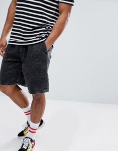 Черные джинсовые шорты с эффектом кислотной стирки Cheap Monday - Черный