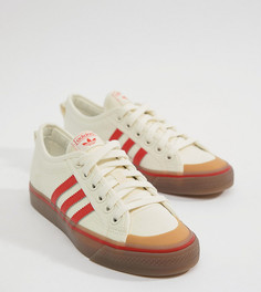 Бело-красные парусиновые кроссовки adidas Originals Nizza - Черный