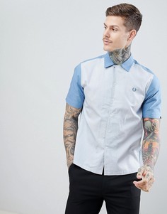 Синяя рубашка с короткими рукавами и полосками Fred Perry Riviera - Синий