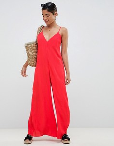 Комбинезон с глубоким V-образным вырезом ASOS DESIGN - Красный