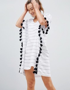 Пляжная туника в полоску с кисточками Seafolly - Мульти