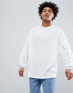 Белый оверсайз-лонгслив с объемными рукавами ASOS DESIGN - Белый