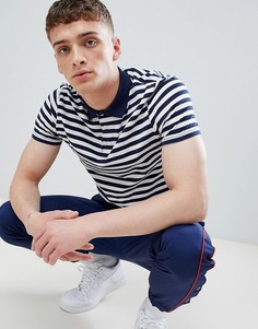 Темно-синее поло в полоску ASOS DESIGN - Белый