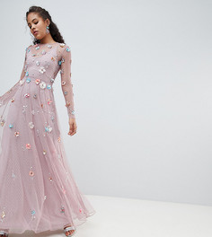 Платье макси с 3D-отделкой ASOS EDITION Tall - Фиолетовый