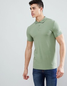 Трикотажное обтягивающее поло ASOS DESIGN - Зеленый