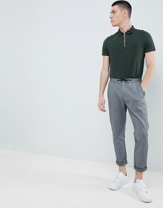 Зеленая футболка-поло с молнией ASOS DESIGN - Зеленый
