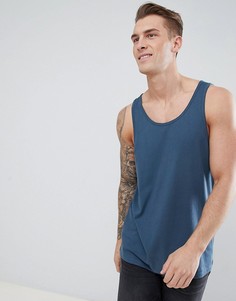 Синяя удлиненная свободная майка ASOS DESIGN - Синий