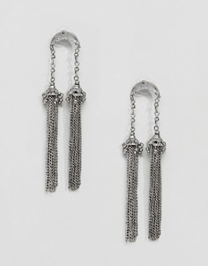 Серьги с кисточками и полумесяцем ASOS DESIGN - Серебряный