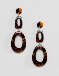 Серьги с черепаховым принтом ASOS DESIGN - Мульти