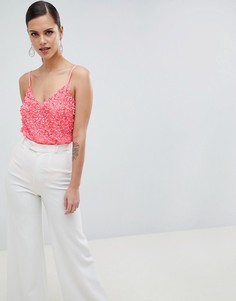 Боди с отделкой пайетками ASOS DESIGN - Оранжевый