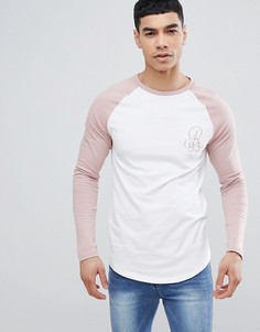 Белая обтягивающая футболка с рукавами реглан River Island - Белый