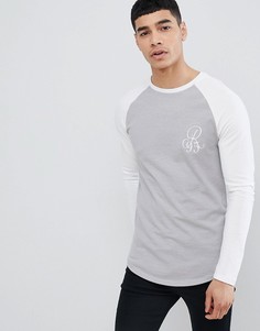 Обтягивающая футболка с рукавами реглан River Island - Светло-бежевый