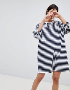 Платье-футболка в стиле oversize в полоску Kowtow - Мульти