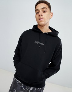 Оversize-худи с надписью из страз на русском языке ASOS DESIGN - Черный