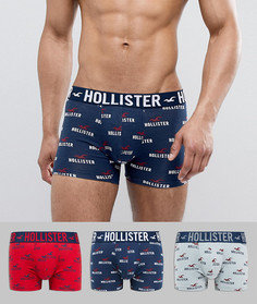 Набор из 3 боксеров-брифов серого, красного и синего цвета Hollister - Мульти