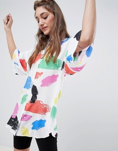 Оversize-рубашка с ярким абстрактным принтом ASOS DESIGN - Мульти