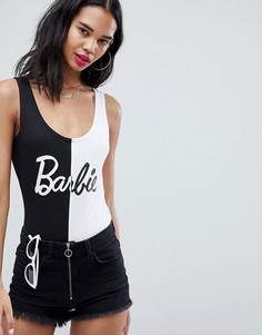 Двухцветное боди с принтом Barbie Missguided - Мульти