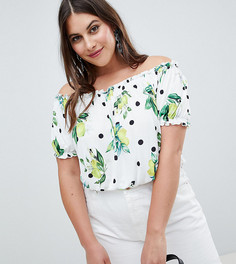 Топ в горошек с открытыми плечами ASOS DESIGN Curve - Мульти