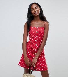 Сарафан мини в горошек на пуговицах ASOS DESIGN Tall - Мульти