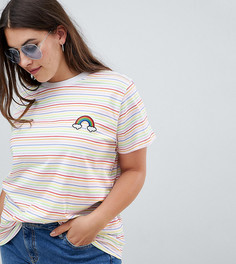 Футболка с радужными полосками ASOS DESIGN Curve - Мульти