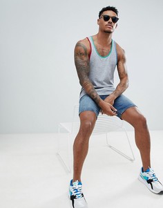 Меланжевая майка-борцовка ASOS DESIGN - Серый