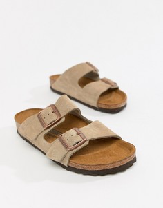 Замшевые сандалии Birkenstock Arizona - Бежевый