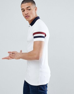 Обтягивающее поло с контрастными вставками на рукавах ASOS DESIGN - Белый
