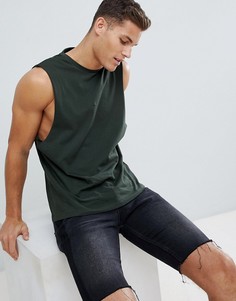 Черная майка с заниженными проймами ASOS DESIGN - Зеленый