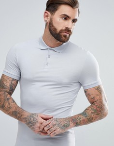 Поло из трикотажа обтягивающего кроя ASOS DESIGN - Синий