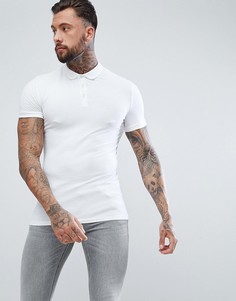 Поло из трикотажа белого цвета обтягивающего кроя ASOS DESIGN - Белый