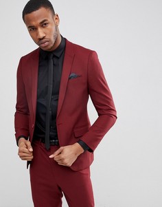 Бордовый приталенный пиджак ASOS DESIGN - Красный
