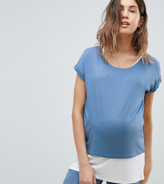 Двухслойная футболка ASOS DESIGN Maternity - Синий