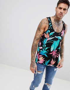 Майка с тропическим принтом ASOS DESIGN - Черный