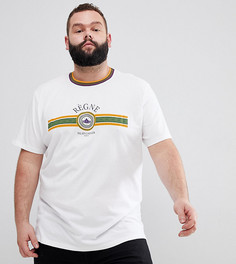 Футболка с принтом и контрастной горловиной ASOS DESIGN Plus - Белый