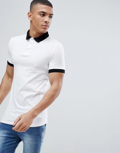 Поло из трикотажа облегающего кроя с контрастным воротником ASOS DESIGN - Мульти