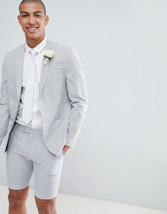 Белый приталенный блейзер в полоску River Island Wedding - Белый