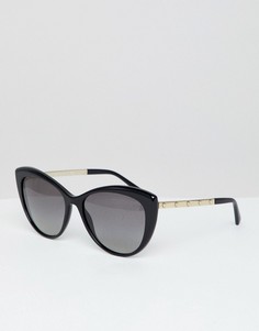 Солнцезащитные очки кошачий глаз Versace - Черный