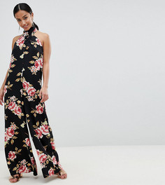 Комбинезон с перекрестными бретелями и широкими штанинами ASOS DESIGN Petite - Мульти