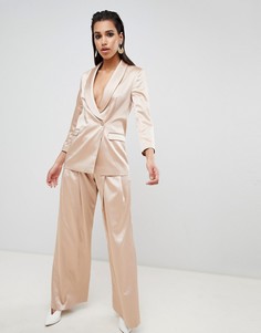 Строгие широкие брюки ASOS DESIGN - Розовый