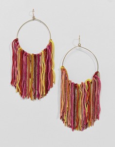 Серьги-кольца с кисточками ASOS DESIGN - Золотой