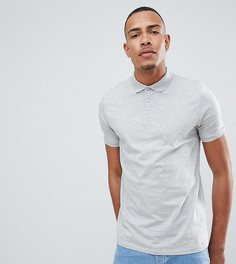 Серая меланжевая футболка-поло ASOS DESIGN Tall - Серый