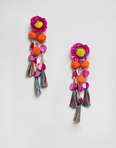 Серьги-подвески с кисточками ASOS DESIGN - Мульти