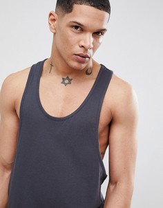 Серая майка со спиной-борцовкой ASOS DESIGN - Синий