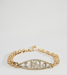 Золотистый браслет-цепочка в винтажном стиле с медальоном ASOS DESIGN Plus - Золотой