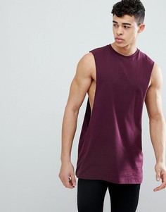 Красная удлиненная майка с заниженными проймами ASOS DESIGN - Красный