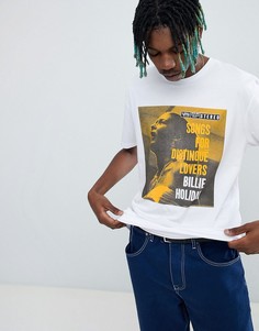 Свободная футболка с принтом Билли Холидей ASOS DESIGN - Белый